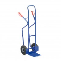 Stahlrohr-Stapelkarre ROTAURO, Traglast 350 kg, Luftbereifung, Kugellager, RAL 5010