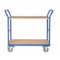 Etagenwagen TAUROFLEX Basic, 2 Ladefl&auml;chen ohne Bordkante, Traglast 250 kg, TPE-Bereifung
