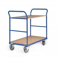 Etagenwagen TAUROFLEX Basic, 2 Ladefl&auml;chen ohne Bordkante, Traglast 250 kg, TPE-Bereifung