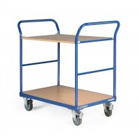 Etagenwagen TAUROFLEX Basic, 2 Ladefl&auml;chen ohne Bordkante, Traglast 250 kg, TPE-Bereifung