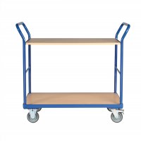 Etagenwagen TAUROFLEX Basic, 2 Ladefl&auml;chen ohne Bordkante, Traglast 250 kg, TPE-Bereifung