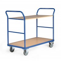 Etagenwagen TAUROFLEX Basic, 2 Ladefl&auml;chen ohne Bordkante, Traglast 250 kg, TPE-Bereifung