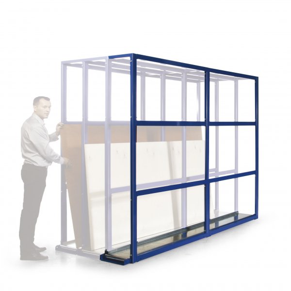 Plattenregal Anbauregal 1 Feld 3000&times;375&times;2305 mm, RAL 5010