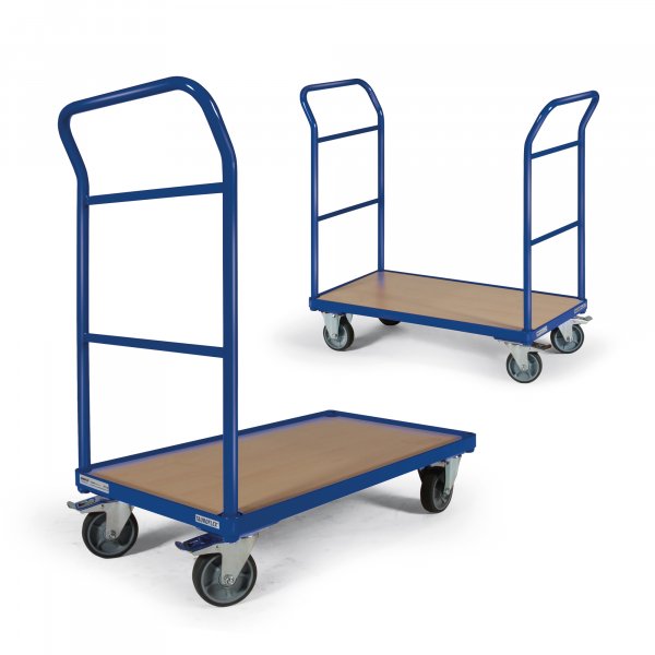 Plattformwagen TAUROFLEX Basic mit Bordkante, Traglast 250 kg, TPE-Bereifung