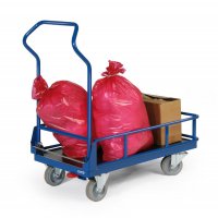 ERGOTRUCK-Gel&auml;nderwagen, Schiebeb&uuml;gel klappbar, Traglast 500 kg, Elastik Bereifung