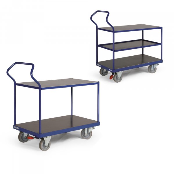 ERGOTRUCK-Tischwagen mit b&uuml;ndiger Ladefl&auml;che, Traglast 500 kg, Elastik-Bereifung