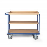 Tischwagen TAUROFLEX basic F350, Sonderausstattung mit Bordkanten, Traglast 350 kg, TPE-Bereifung