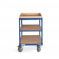 Tischwagen TAUROFLEX basic F350, Sonderausstattung mit Bordkanten, Traglast 350 kg, TPE-Bereifung