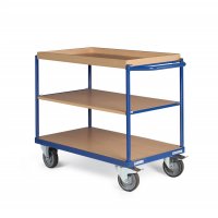 Tischwagen TAUROFLEX basic F350, Sonderausstattung mit Bordkanten, Traglast 350 kg, TPE-Bereifung