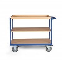 Tischwagen TAUROFLEX basic F350, Sonderausstattung mit Bordkanten, Traglast 350 kg, TPE-Bereifung