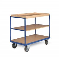 Tischwagen TAUROFLEX basic F350, Sonderausstattung mit Bordkanten, Traglast 350 kg, TPE-Bereifung