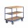 Tischwagen TAUROFLEX basic F350, Sonderausstattung mit Bordkanten, Traglast 350 kg, TPE-Bereifung