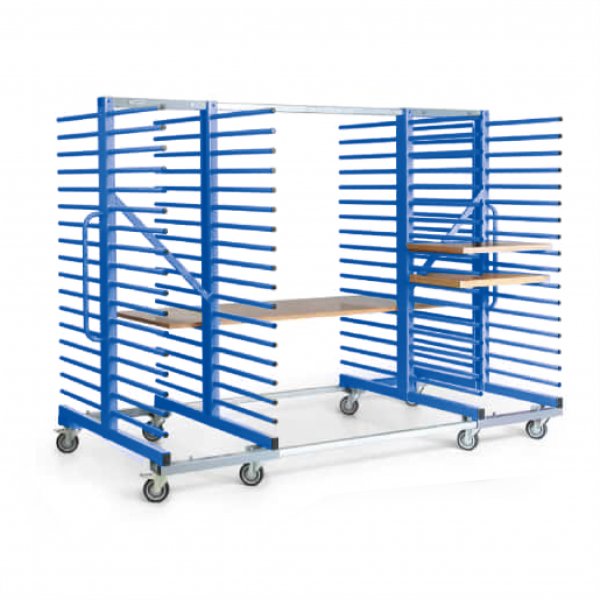 Hordenwagen ROTAURO, doppelseitige Ausf&uuml;hrung, 4 Rechen, Traglast 800 kg