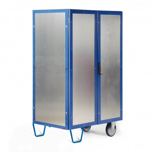 Schrankwagen ROTAURO f&uuml;r Hebelroller, Blechverkleidung, Traglast 600 kg, RAL 5010