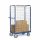 Paketwagen TAUROFLEX F6, 4 Seiten mit Gitter, Gesamth&ouml;he 1800 mm, Traglast 600 kg, TPE-Bereifung