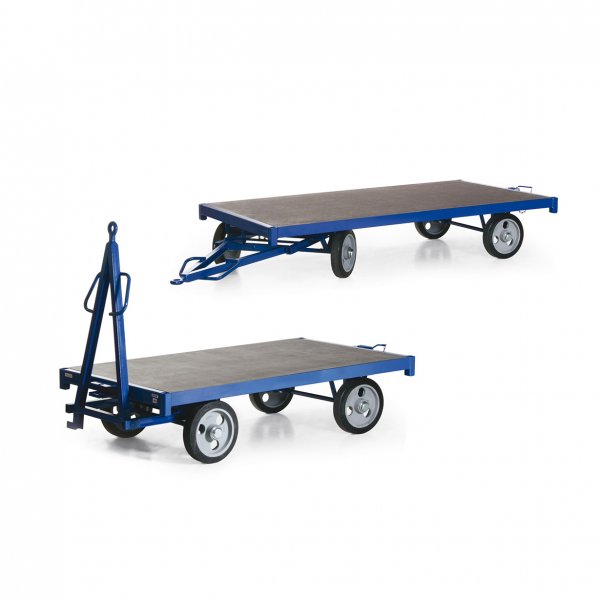 Industrieanh&auml;nger ROTAURO, Einfach-Drehschemel-Lenkung, Traglast 5000 kg, Vollgummi-R&auml;der, RAL 5010