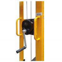 Handwindenstapler TAUROLIFTER mit Gabelaufnahme, Hubh&ouml;he 1500 mm, Traglast 300 kg, Polyamid-Bereifung, RAL 1028