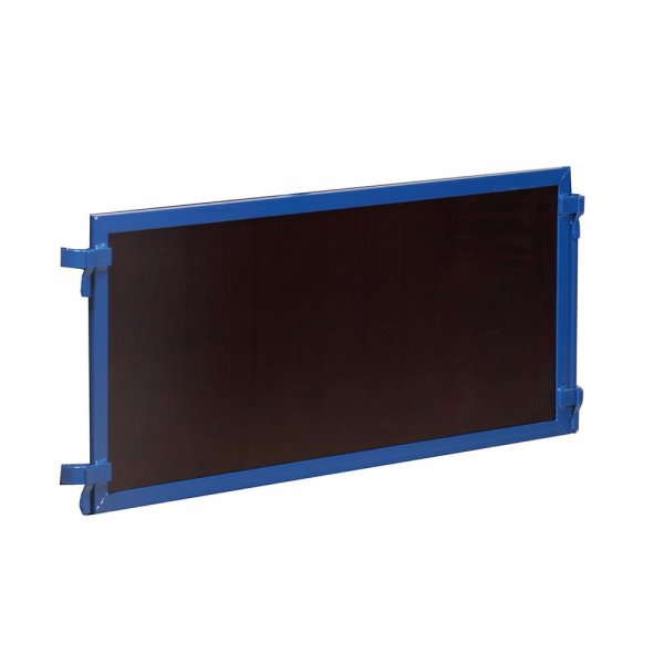 Separate L&auml;ngswand aus Multiplexholz f&uuml;r Plattformwagen mit 2 Stirnw&auml;nden f&uuml;r L&auml;nge 1200 mm, RAL 5010